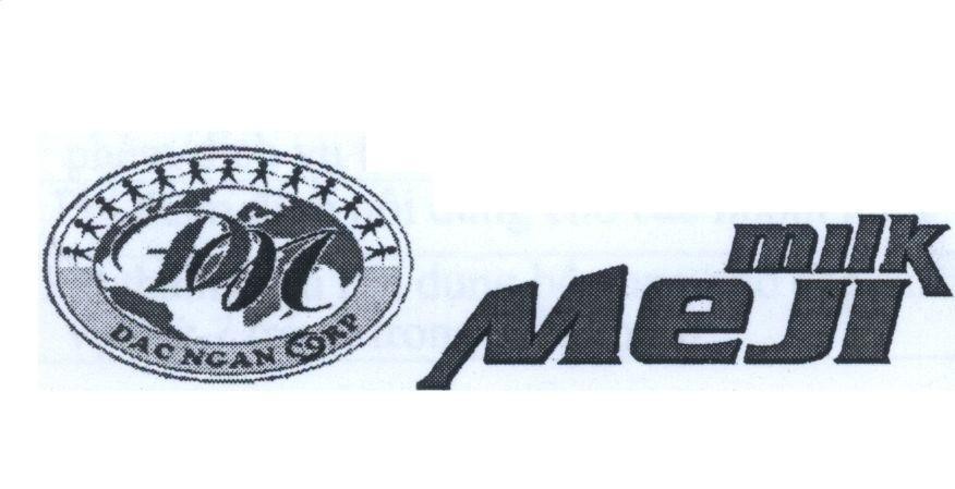 Mẫu nhãn hiệu ĐN DAC NGAN CORP milk MEJI