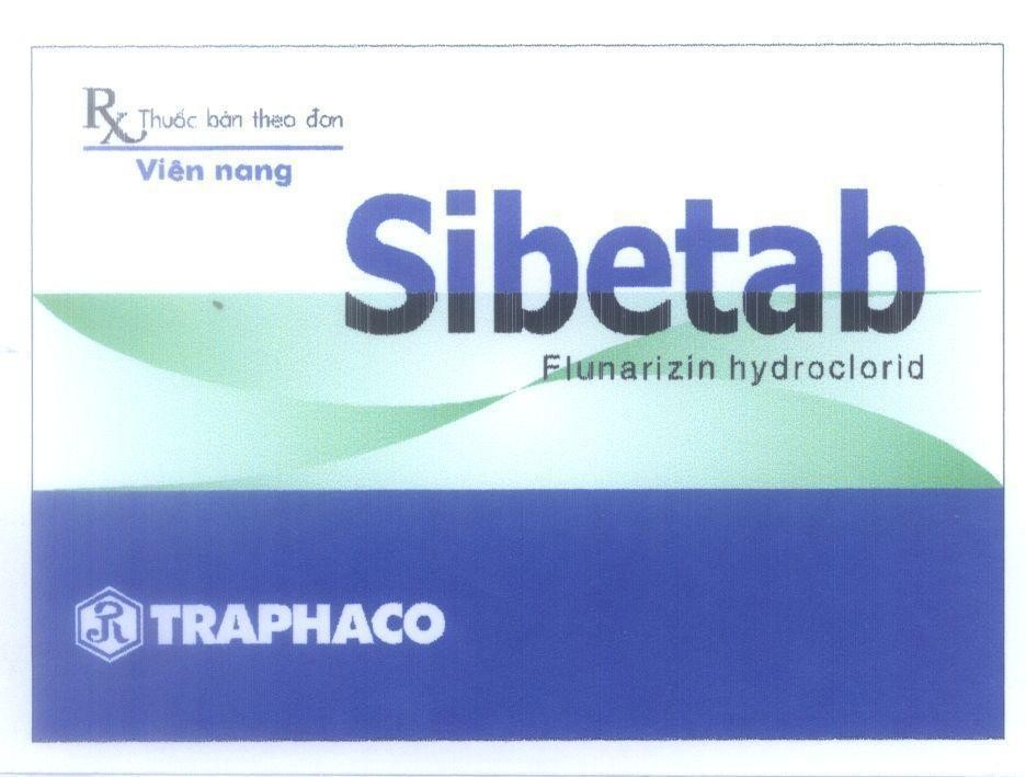 Mẫu nhãn hiệu Sibetab RX Thuốc bán theo đơn Viên nang TRAPHACO R Flunarizin hydroclorid