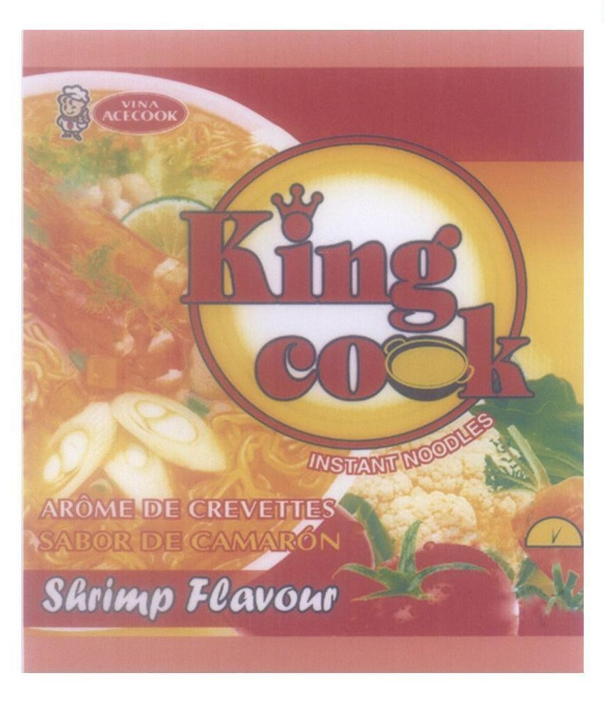 Mẫu nhãn hiệu King Cook VINA ACECOOK ARÔME DE CREVETTES SABOR DE CAMARON Shrimp Flavour INSTANT NOODLES