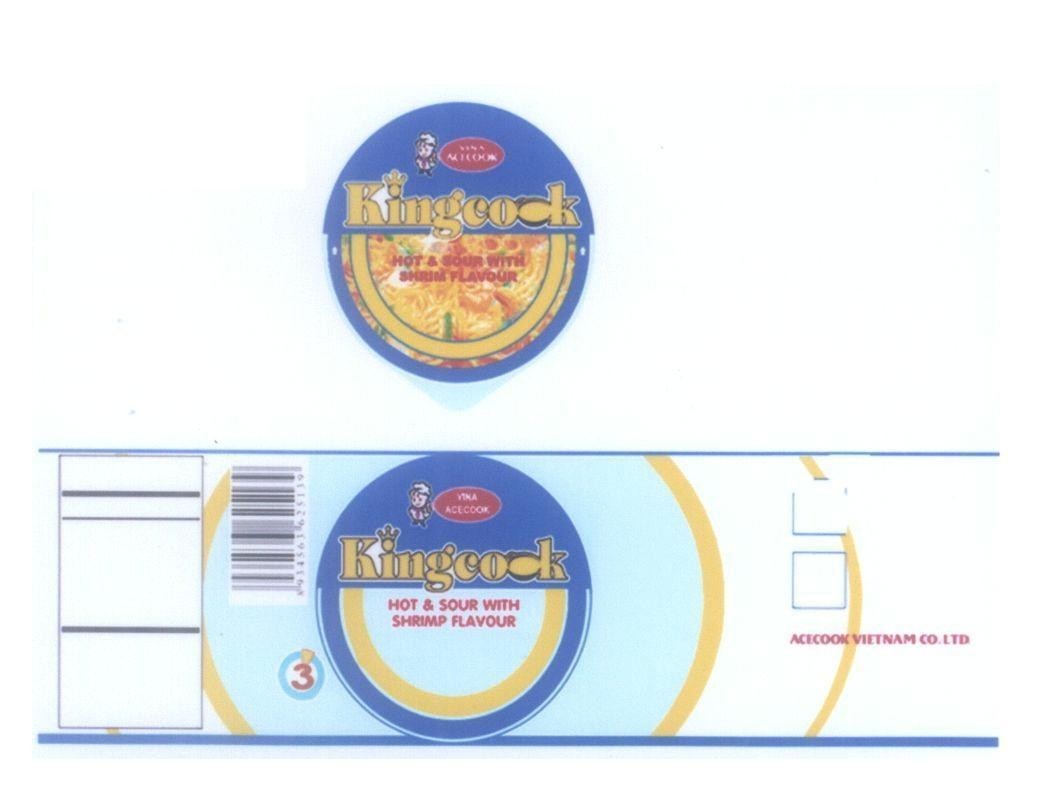 Mẫu nhãn hiệu VINA ACECOOK Kingcook HOT & SOUR WITH SHRIMP FLAVOUR VIETNAM CO LTD
