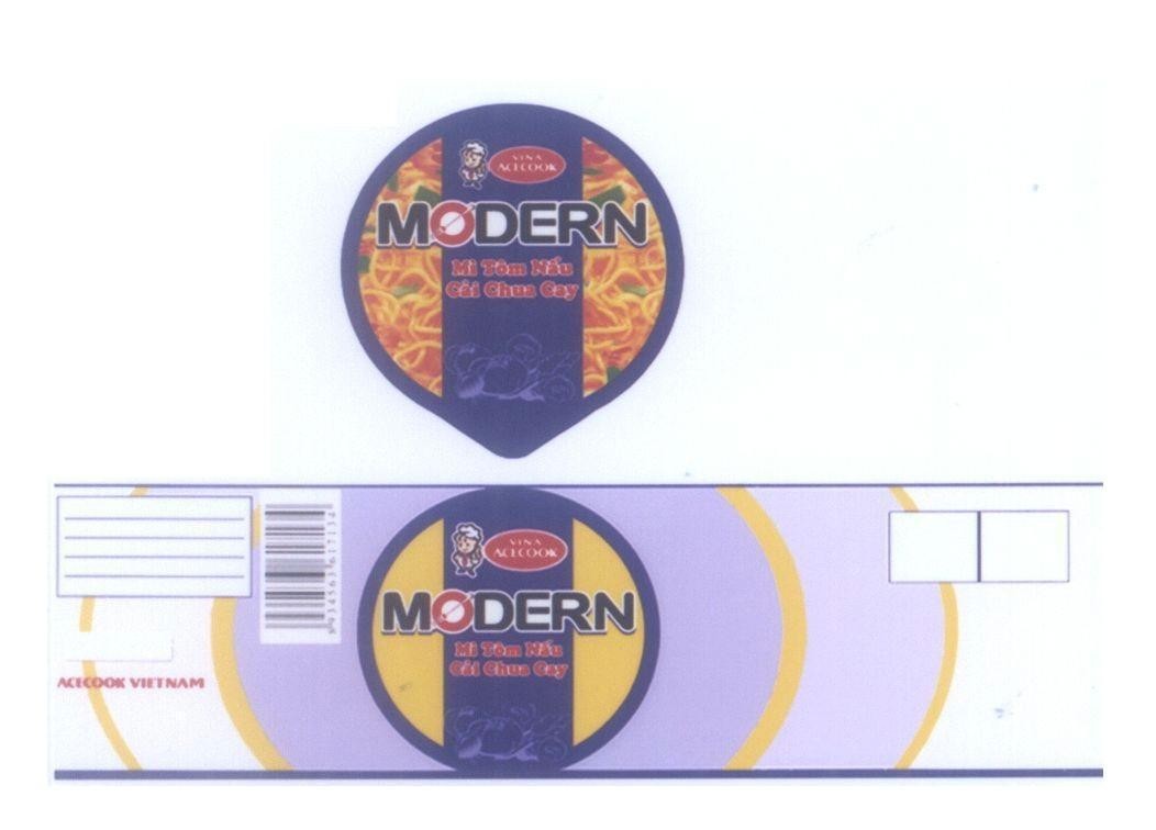 Mẫu nhãn hiệu VINA ACECOOK MODERN Mì tôm nấu cải chua cay