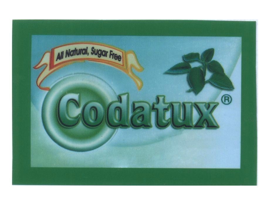 Mẫu nhãn hiệu Codatux All Natural, Sugar Free