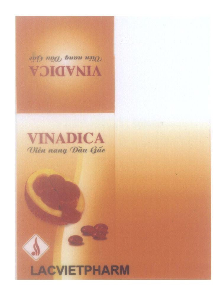 Mẫu nhãn hiệu VINADICA LACVIETPHARM Viên nang Dầu Gấc