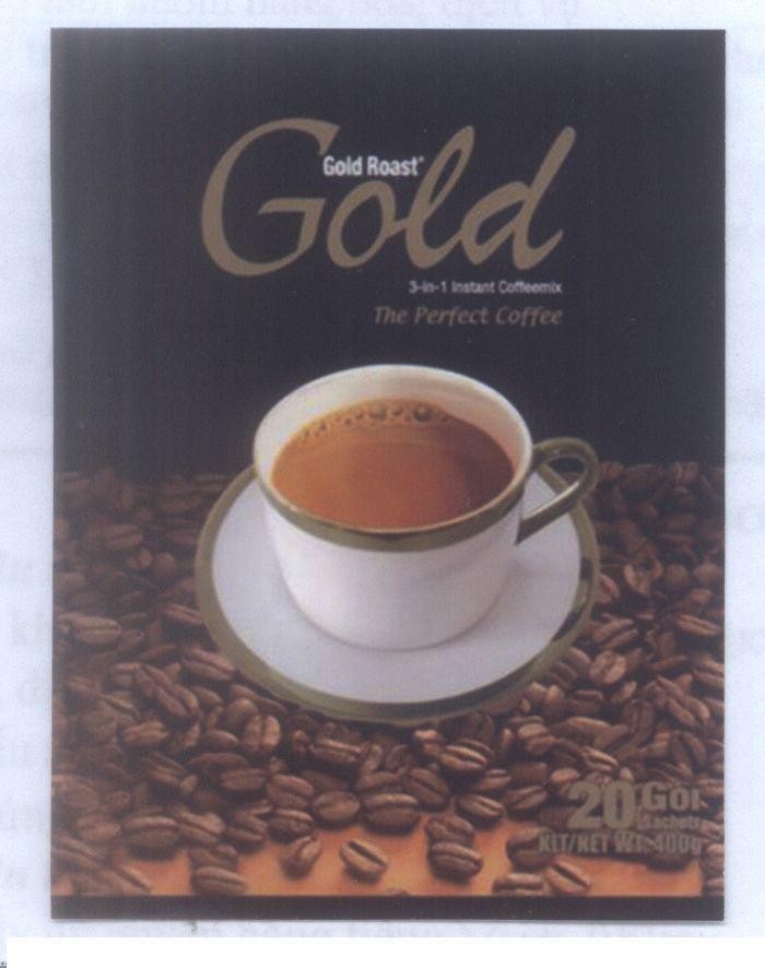 Mẫu nhãn hiệu Gold Roast Gold 3 in 1 Instant Coffeemix The Perfect Coffee