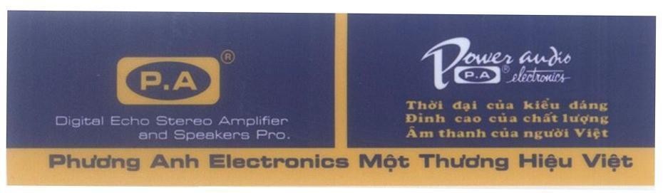 Mẫu nhãn hiệu Phương Anh Electronics Một Thương Hiệu Việt Digital Echo Stereo Amplifier and Speakers Pro P.A...