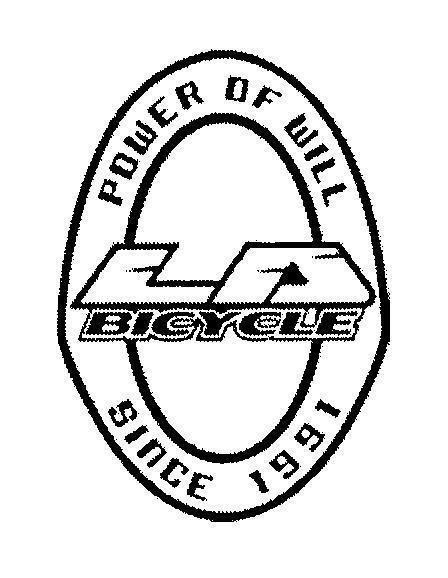 Mẫu nhãn hiệu LA BICYCLE POWER OF WILL SINCE 1991