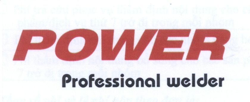 Mẫu nhãn hiệu POWER Professional welder