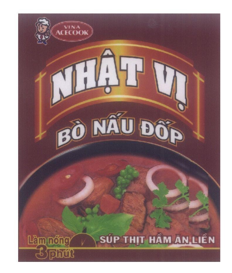 Mẫu nhãn hiệu Nhật Vị Bò Nấu Đốp Súp Thịt Hầm Ăn Liền VINA ACECOOK Làm nóng 3 phút
