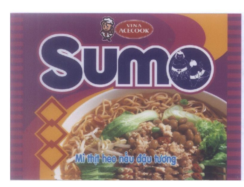 Mẫu nhãn hiệu VINA ACECOOK Sumo Mì thịt heo nấu đậu tương