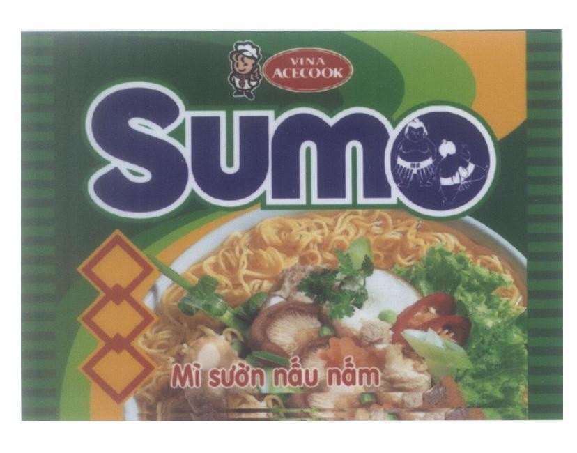 Mẫu nhãn hiệu VINA ACECOOK Sumo Mì sườn nấu nấm
