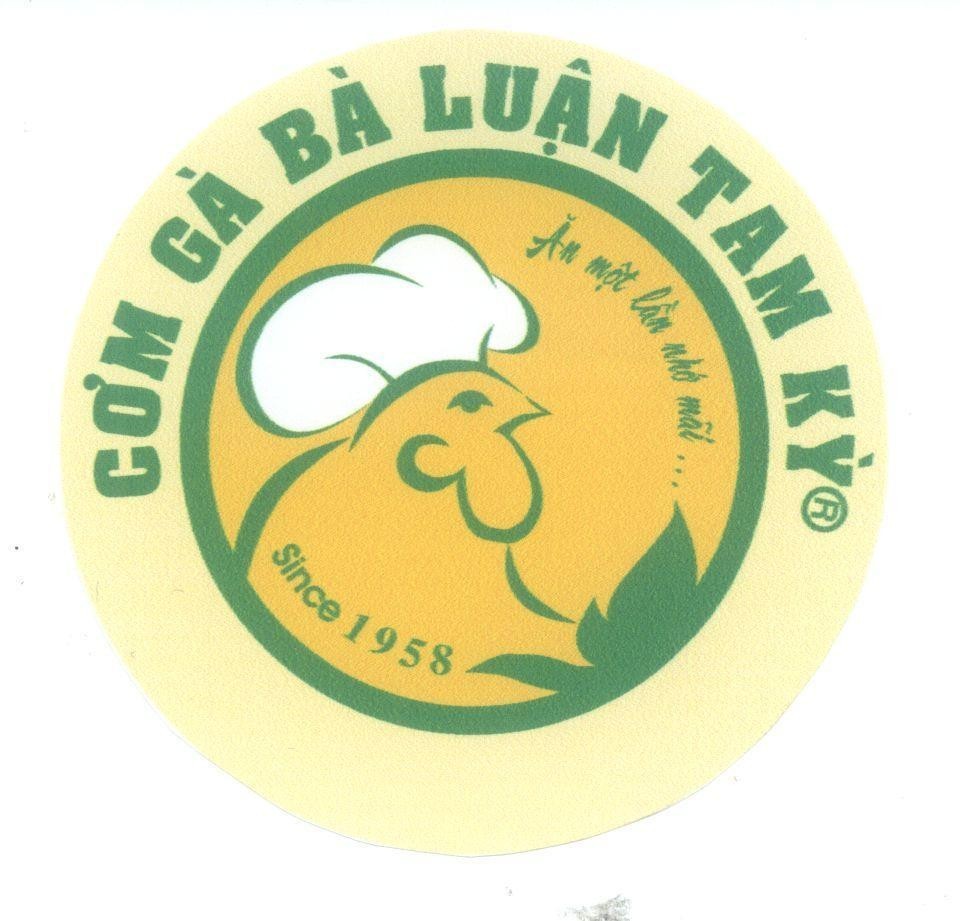 Mẫu nhãn hiệu Cơm Gà Bà Luận Tam Kỳ Ăn một lần nhớ mãi Since 1958