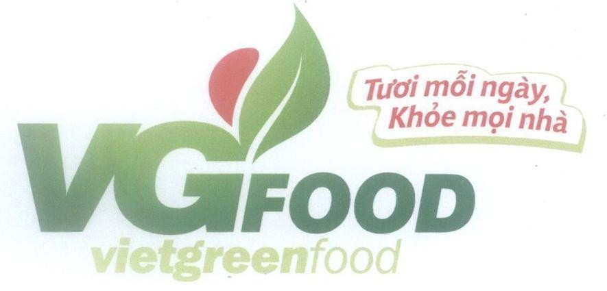 Mẫu nhãn hiệu VGFOOD Vietgreenfood Tươi mỗi ngày, Khoẻ mọi nhà