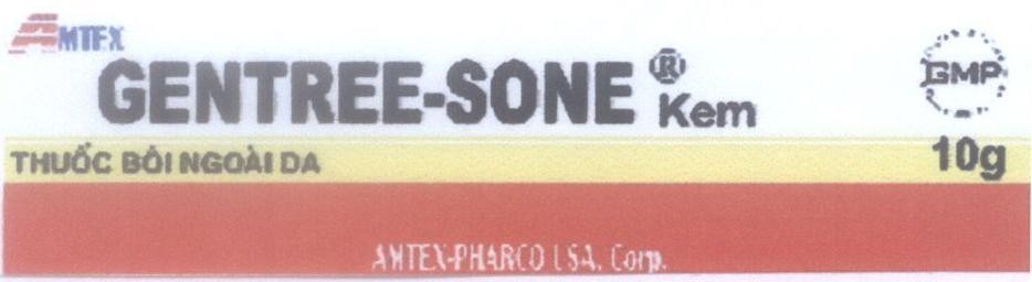 Mẫu nhãn hiệu GMP AMTEX GENTREE-SONE kem thuốc bôi ngoài da