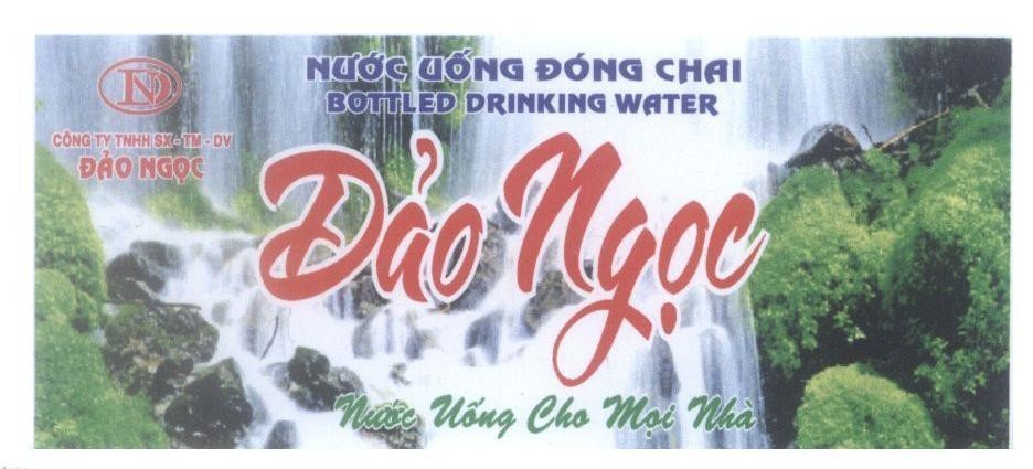 Mẫu nhãn hiệu Đảo Ngọc Nước Uống Đóng Chai BOTTLED DRINKING WATER Nước Uống Cho Mọi Nhà Công Ty TNHH SX- TM - DV Đảo Ngọc DN