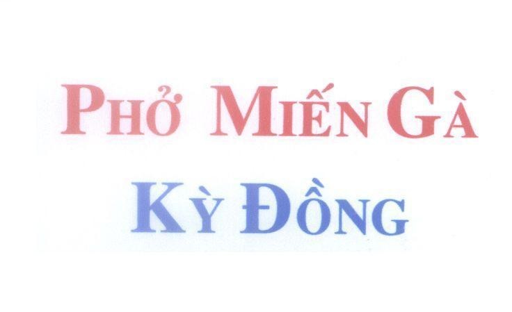 Mẫu nhãn hiệu Phở Miến Gà Kỳ Đồng