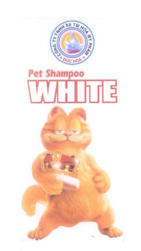 Mẫu nhãn hiệu WHITE Pet Shampoo Công ty TNHH SX TM hoá mỹ phẩm Đức Hoa