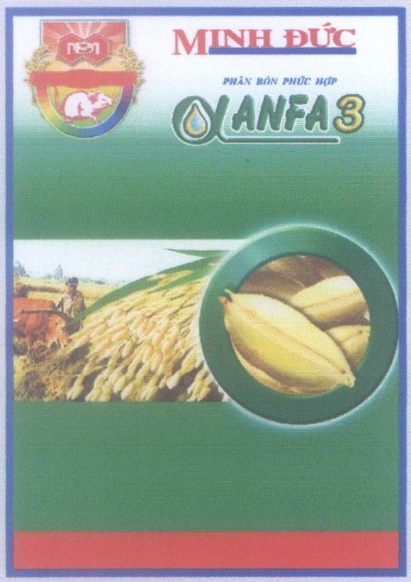Mẫu nhãn hiệu Minh Đức ANFA 3 M D [ký tự alpha] phân bón phức hợp
