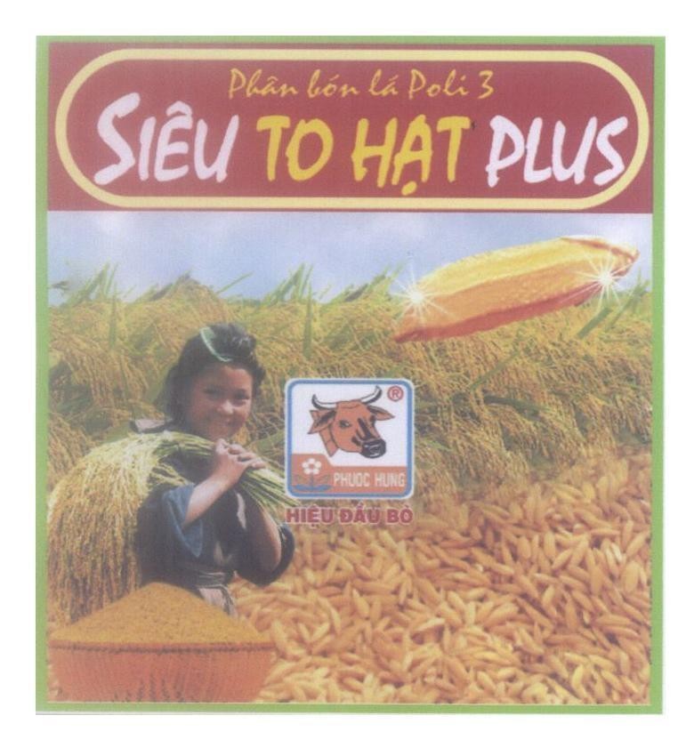 Mẫu nhãn hiệu Phân bón lá Poli 3 Siêu To Hạt PLUS PHUOC HUNG Hiệu Đầu Bò