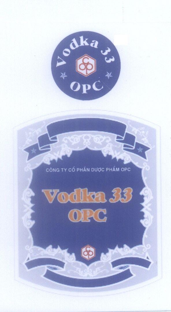Mẫu nhãn hiệu Vodka 33 OPC Công Ty Cổ Phần Dược Phẩm OPC
