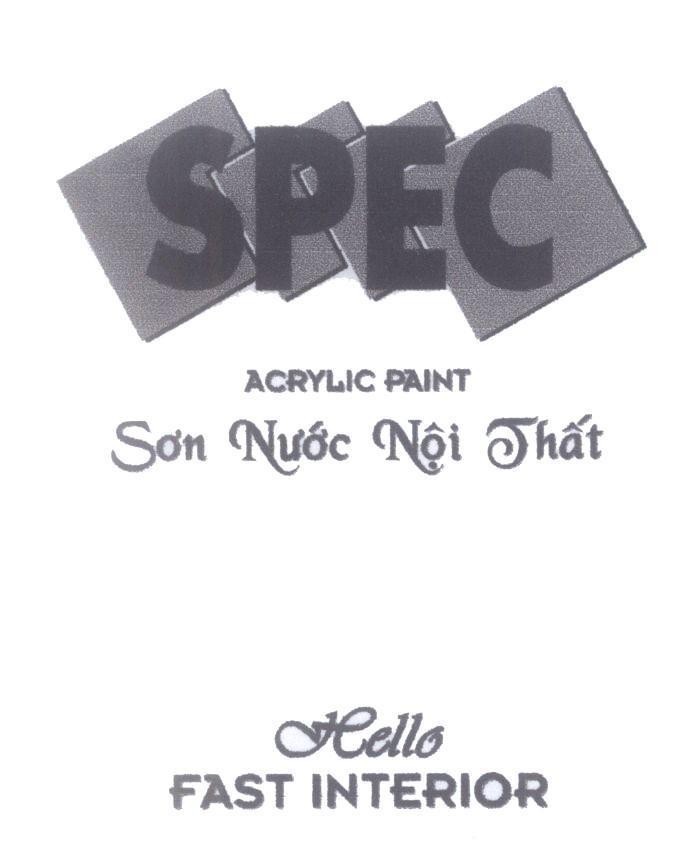 Mẫu nhãn hiệu SPEC ACRYLIC PAINT Sơn Nước Nội Thất Hello FAST INTERIOR