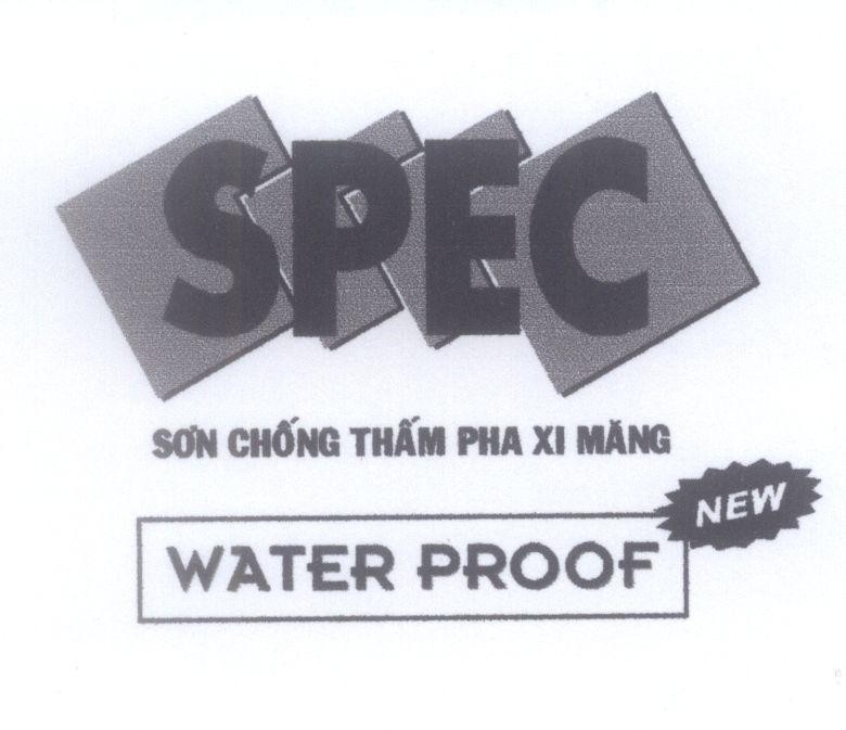 Mẫu nhãn hiệu SPEC Sơn Chống Thấm Pha Xi Măng WATER PROOF NEW