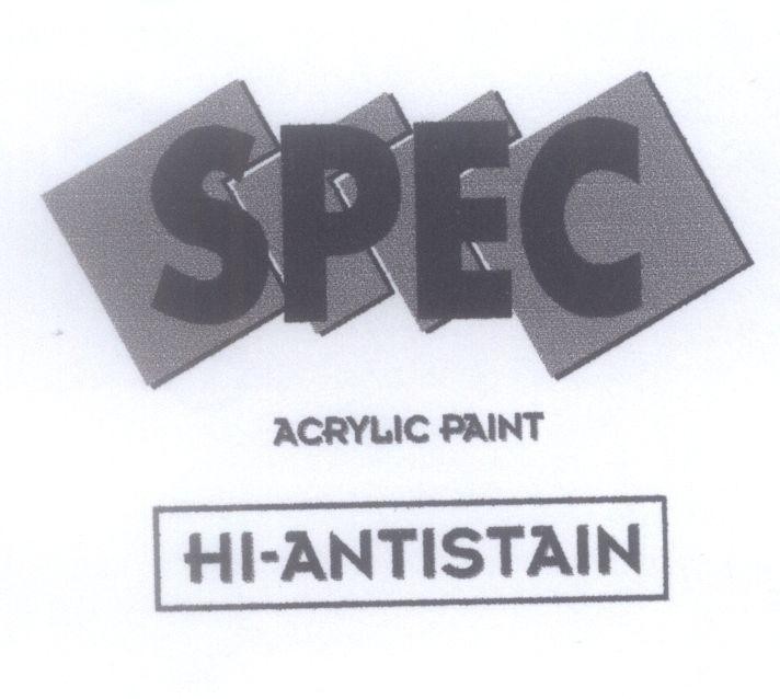Mẫu nhãn hiệu SPEC ACRYLIC PAINT HI-ANTISTAIN