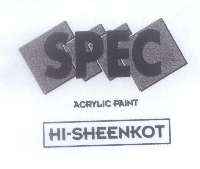 Mẫu nhãn hiệu SPEC ACRYLIC PAINT HI-SHEENKOT