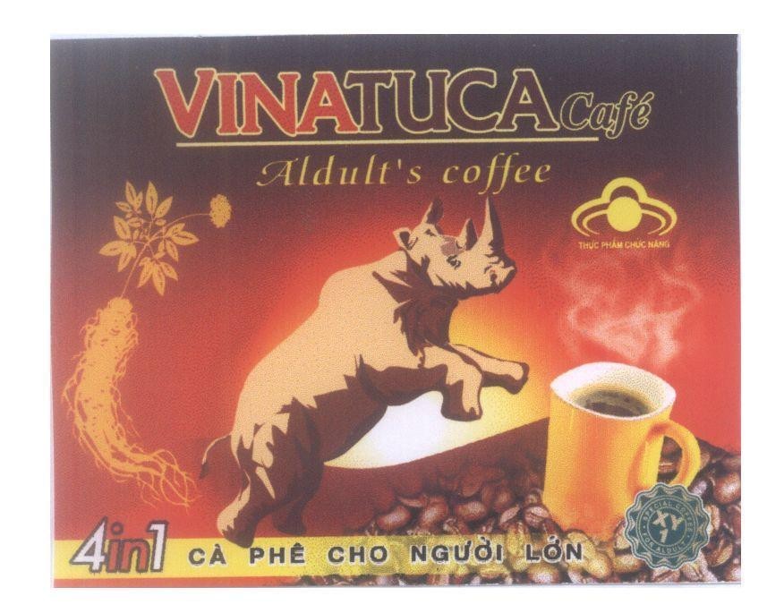 Mẫu nhãn hiệu VINATUCA Café Aldult's coffee Cà phê cho người lớn 4 in1 thực phẩm chức năng