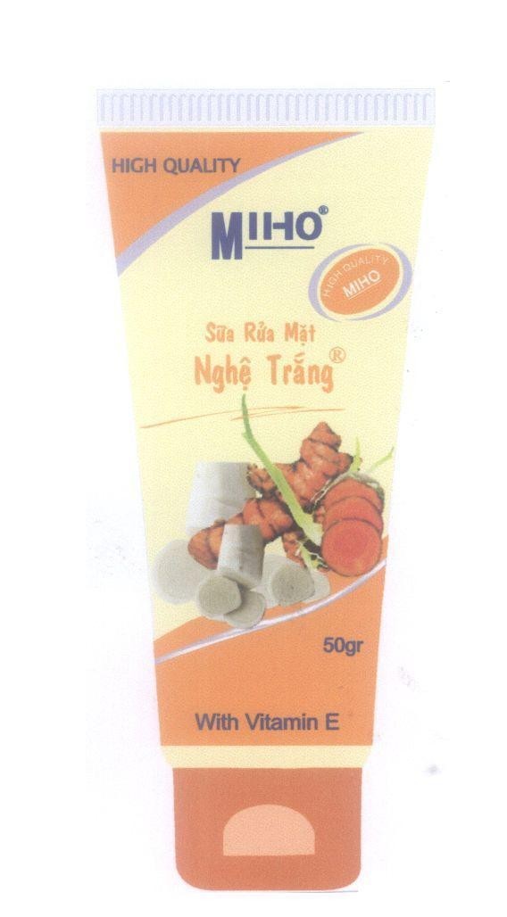 Mẫu nhãn hiệu HIGH QUALITY MIHO Sữa rửa mặt Nghệ Trắng With Vitamin E 50g