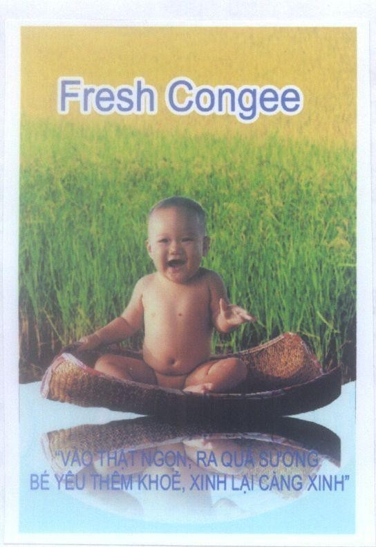 Mẫu nhãn hiệu Fresh Congee "vào thật ngon, ra quá sướng bé yêu thêm khoẻ, xinh lại càng xinh"