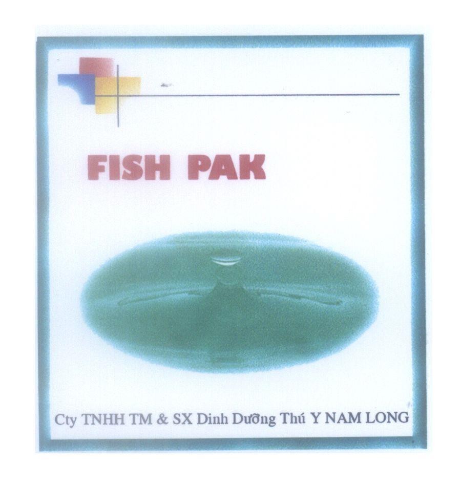 Mẫu nhãn hiệu FISH PAK Cty TNHH TM & SX Dinh Dưỡng Thú Y Nam Long