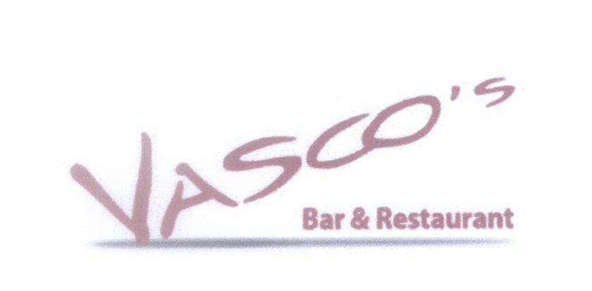 Mẫu nhãn hiệu VASCO'S Bar & Restaurant