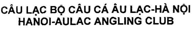 Mẫu nhãn hiệu Câu Lạc Bộ Câu Cá Âu Lạc - Hà Nội HANOI-AULAC ANGLING CLUB