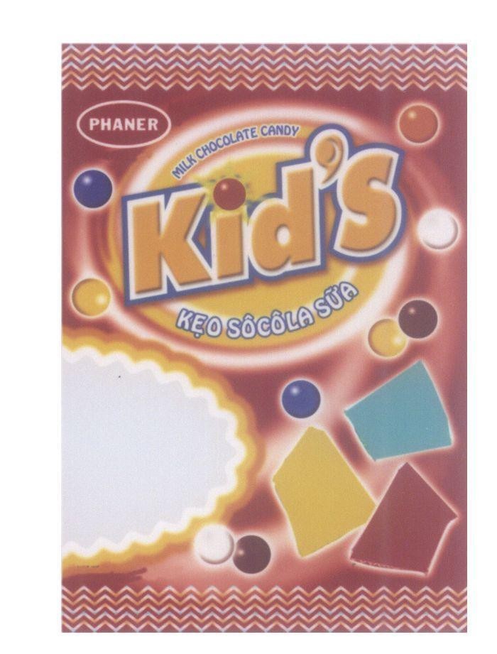 Mẫu nhãn hiệu Kid's PHANER MILK CHOCOLATE CANDY Kẹo Sôcôla Sữa
