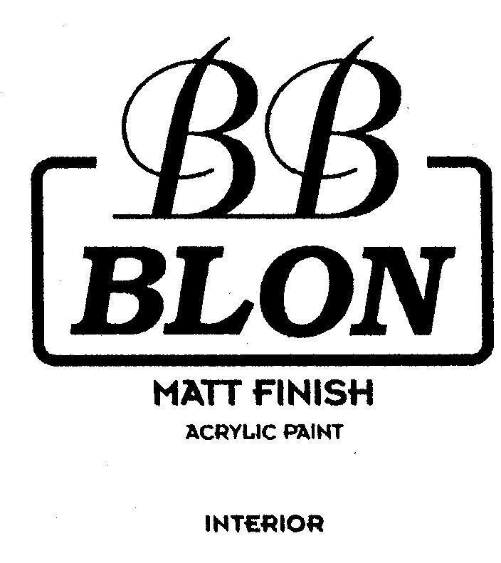Mẫu nhãn hiệu BB BLON MATT FINISH ACRYLIC PAINT INTERIOR