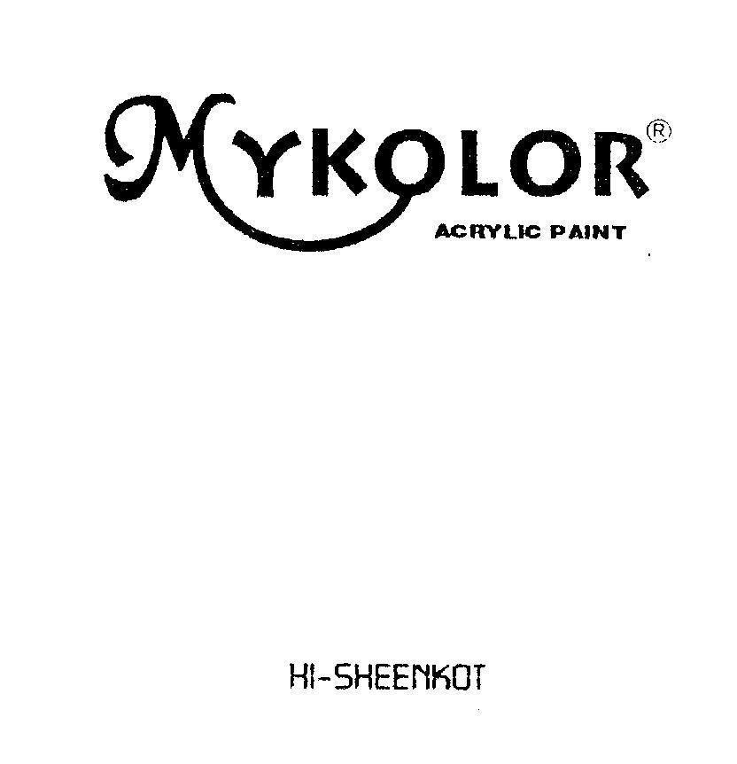 Mẫu nhãn hiệu MYKOLOR ACRYLIC PAINT HI-SHEENKOT