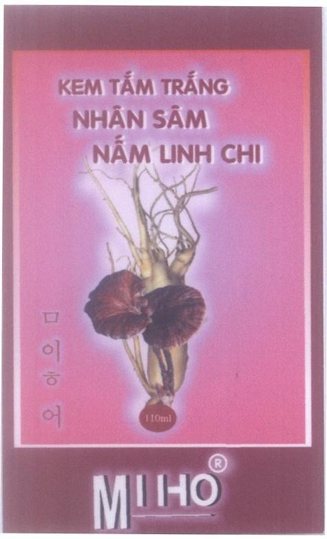 Mẫu nhãn hiệu MIHO [miho] Kem Tắm Trắng Nhân Sâm Nấm Linh Chi