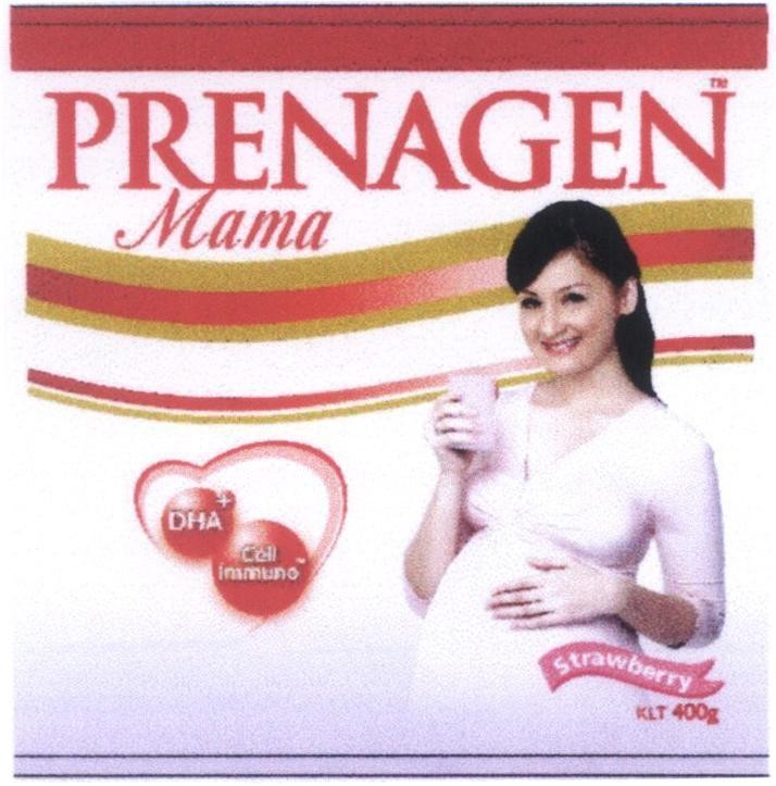 Mẫu nhãn hiệu PRENAGEN Mama DHA strawberry