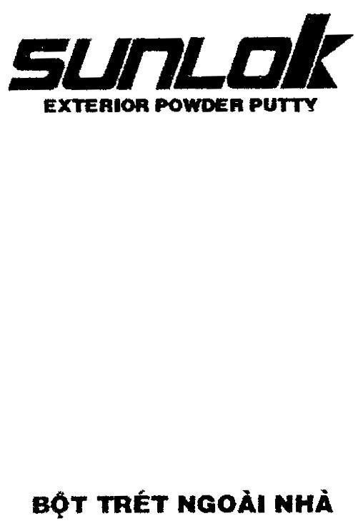 Mẫu nhãn hiệu sunlok EXTERIOR POWDER PUTTY Bột trét ngoài nhà