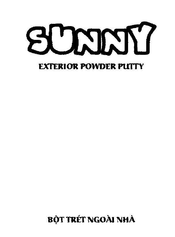 Mẫu nhãn hiệu SUNNY EXTERIOR POWDER PUTTY Bột trét ngoài nhà