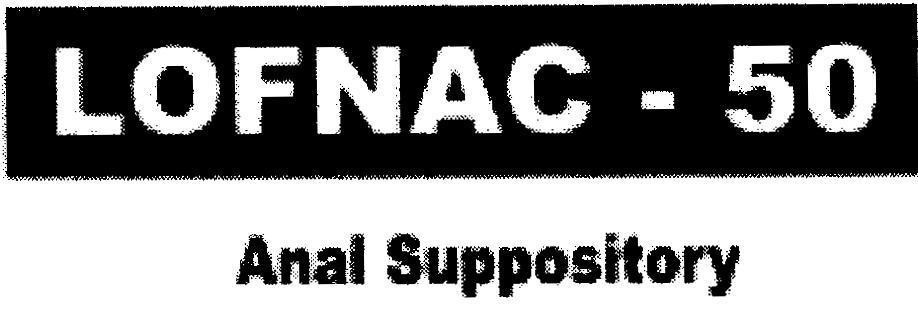 Mẫu nhãn hiệu LOFNAC - 50 Anal Suppository