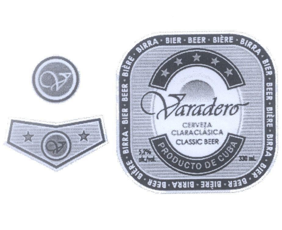 Mẫu nhãn hiệu V Varadero CERVEZA CLARACLASICA CLASSIC BEER PRODUCTO DE CUBA