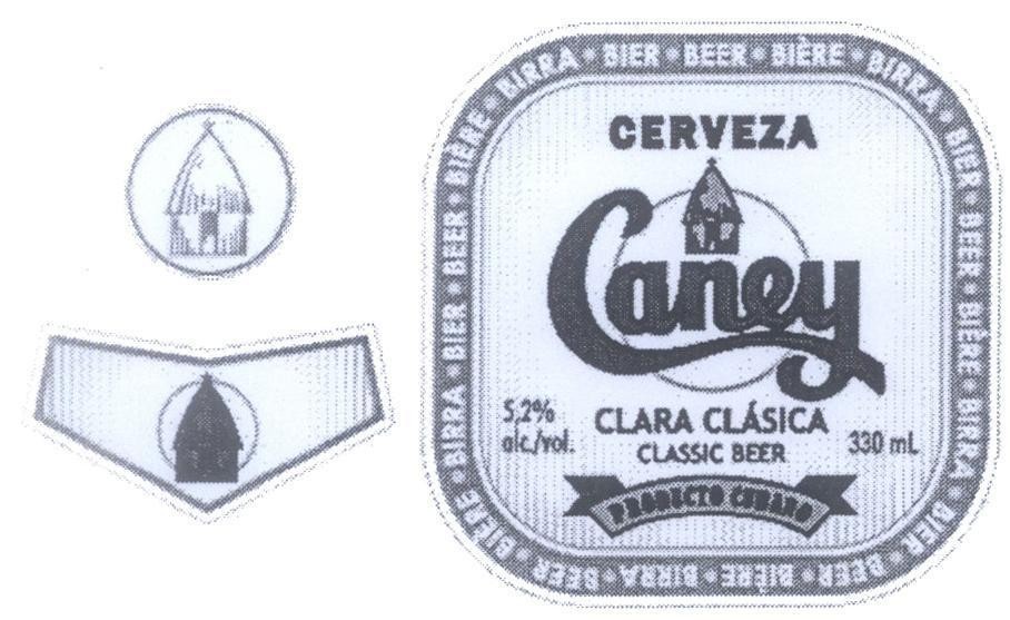 Mẫu nhãn hiệu Caney CERVEZA CLARA CLASICA CLASSIC BEER PRODUCTO CUBANO