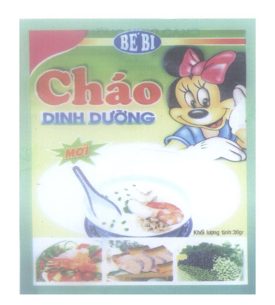 Mẫu nhãn hiệu Bé Bi Cháo Dinh Dưỡng Mới Khối lượng tịnh: 30gr