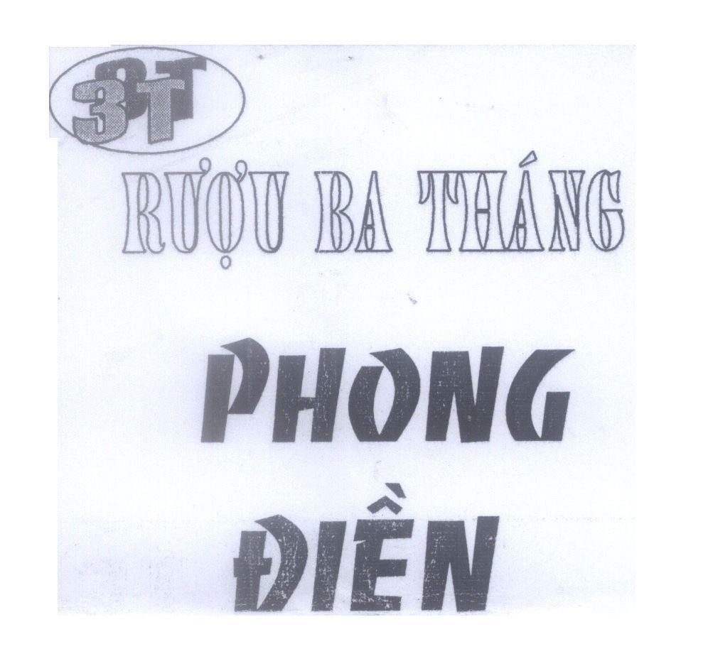 Mẫu nhãn hiệu Rượu Ba Tháng Phong Điền 3T