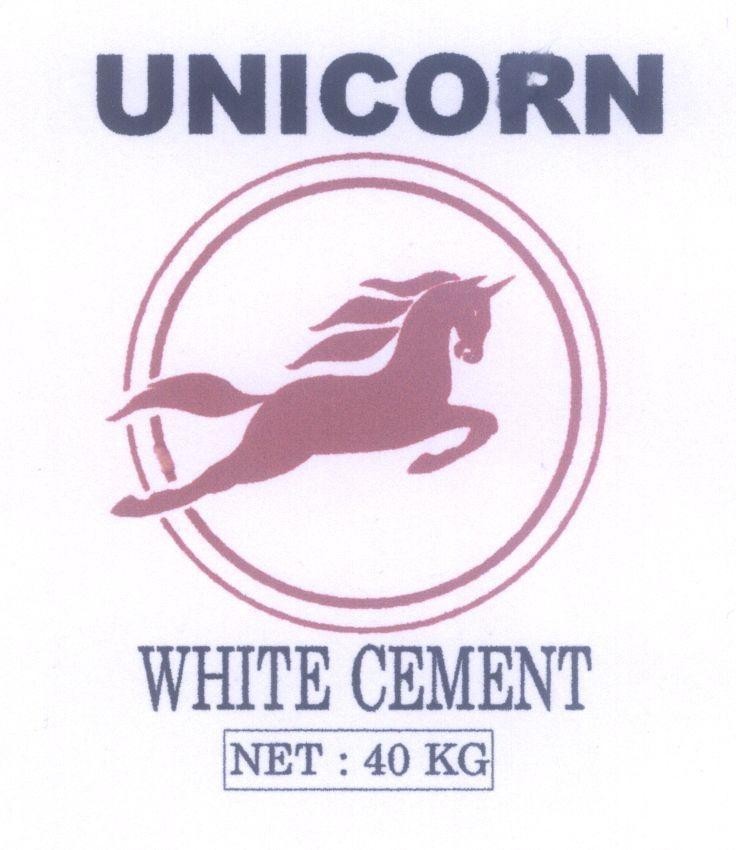 Mẫu nhãn hiệu UNICORN WHITE CEMENT NET: 40KG