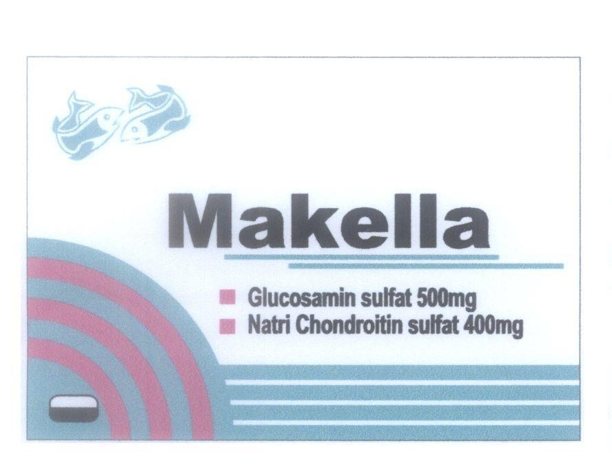 Mẫu nhãn hiệu Makella Glucosamin sulfat 500mg Natri Chondroitin sulfat 400mg