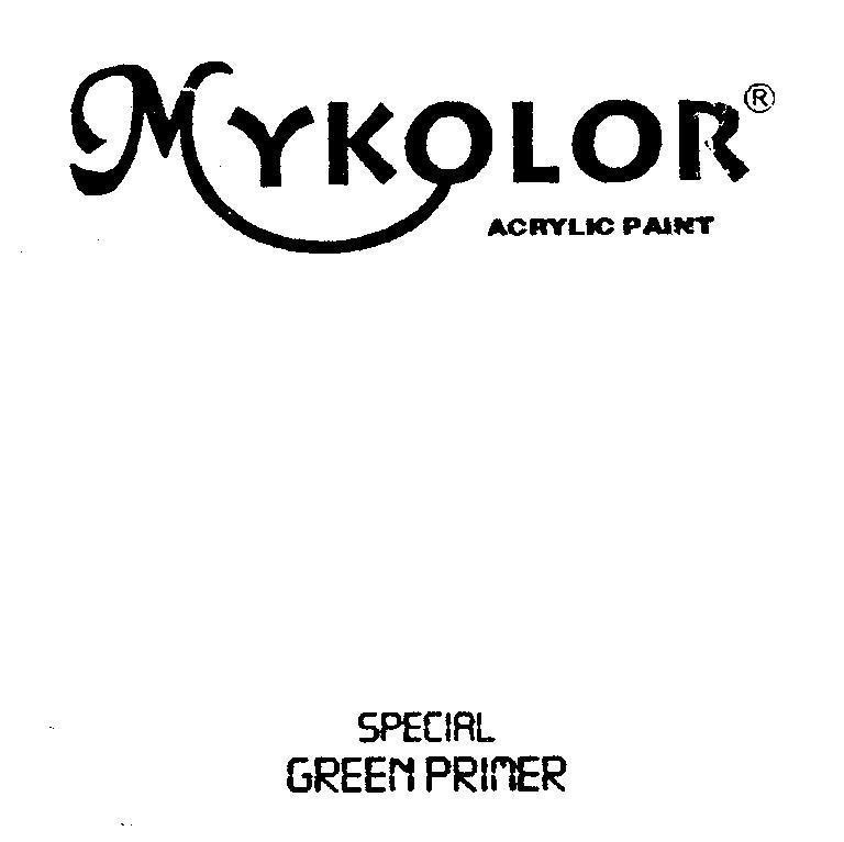 Mẫu nhãn hiệu MYKOLOR ACRYLIC PAINT SPECIAL GREEN PRIMER