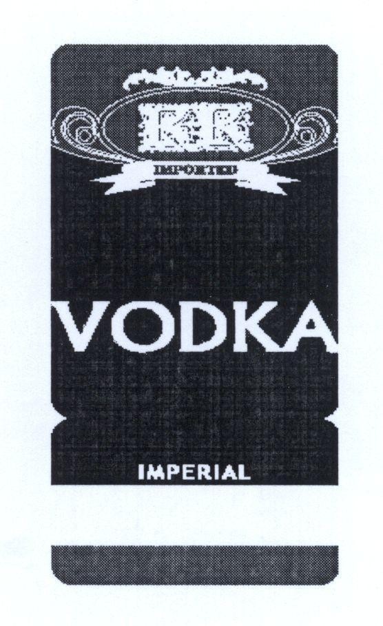 Mẫu nhãn hiệu KK IMPORTED VODKA IMPERIAL
