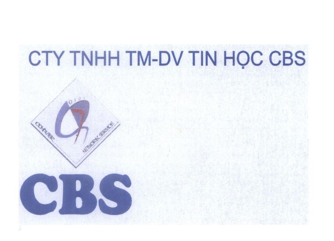 Mẫu nhãn hiệu CBS C B S CTY TNHH TM-DV Tin Học CBS COMPUTER NETWORK SERVICE 0101